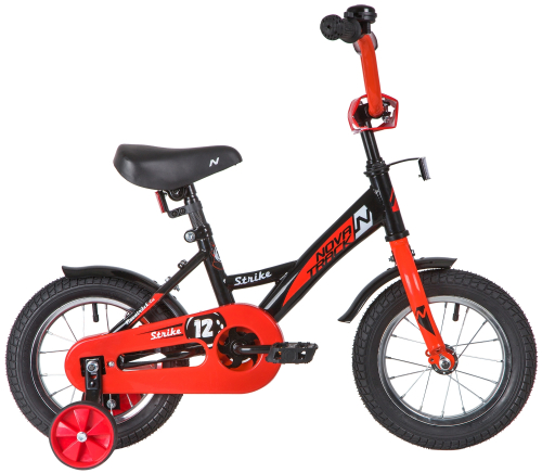 Велосипед NOVATRACK STRIKE 12" (2020) (92-98 см), черный-красный