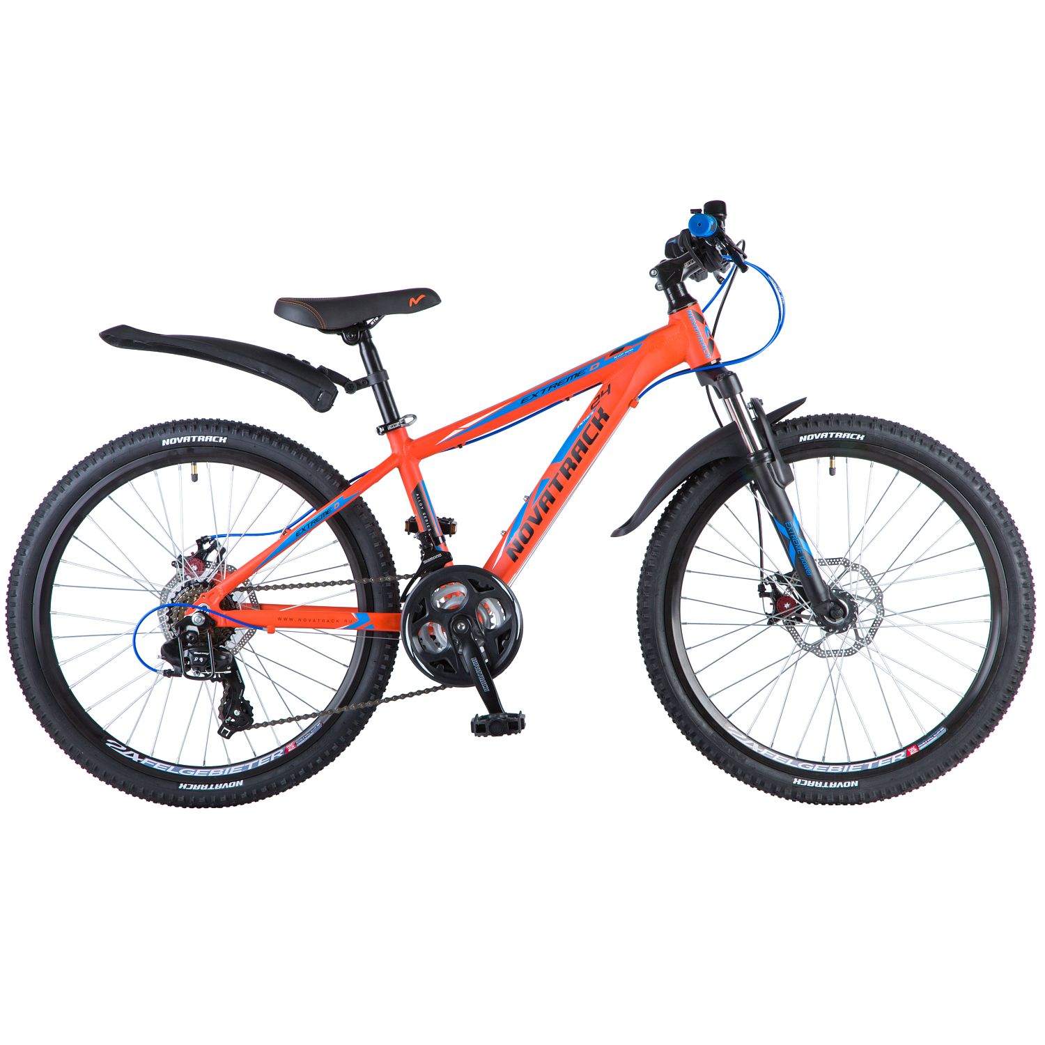 Велосипед Novatrack Extreme D 24" (2018), рама 13" (130-155 см), оранжевый Велосипед Novatrack Extreme D 24" (2018), рама 13" (130-155 см), оранжевый