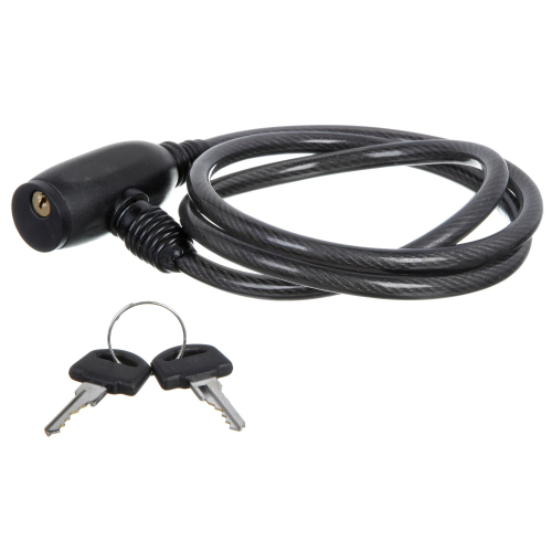 Замок STG, трос спиральный, с ключом диам.8х100см