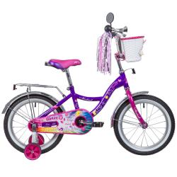Велосипед Novatrack Little Girlzz 16" (2023), рама 10.5" (98-110 см), фиолетовый Велосипед Novatrack Little Girlzz 16" (2023), рама 10.5" (98-110 см), фиолетовый