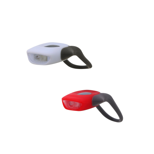 Набор силиконовых фонарей STG JY-267-С 1 белый и 1 красный супер диод, 3 функции, батарея:  CR2025*