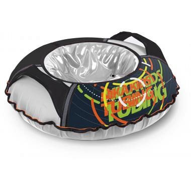 Тюбинг 100 см c неоновым рисунком, серебристый