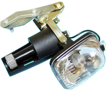 Фонарь передний с динамо с хомутом на вилке