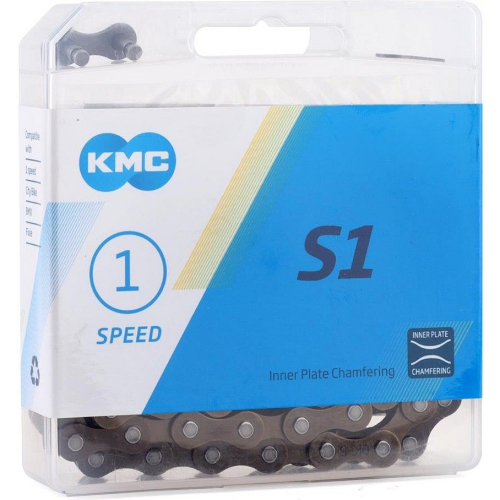 Цепь KMC S1, 1 скоростная, 112 звеньев, 1/2x1/8, с замком, 6-190411
