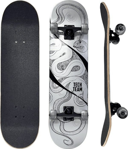Скейтборд Tech Team Bad Boy 2025 Silver, серебристый