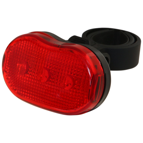 Фонарь велосипедный задний JY-006T-N, 3 светодиода, 3 функции, батарея:ААА*2 (в комплекте)