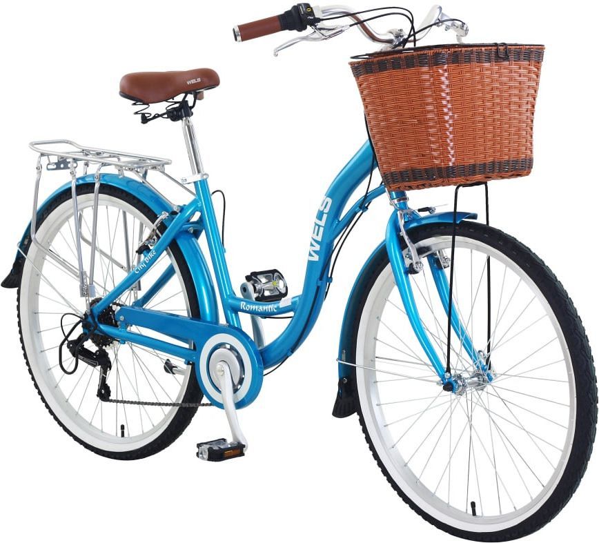 Велосипед WELS Romantic 26", рама 43 см (130-155 см), голубой Велосипед WELS Romantic 26", рама 43 см (130-155 см), голубой