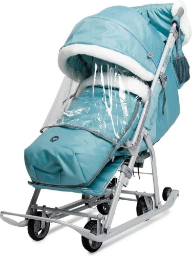 Санки-коляска "Ника детям 7-5К" мятный с шишкой (арт. НД7-5К/МТ)