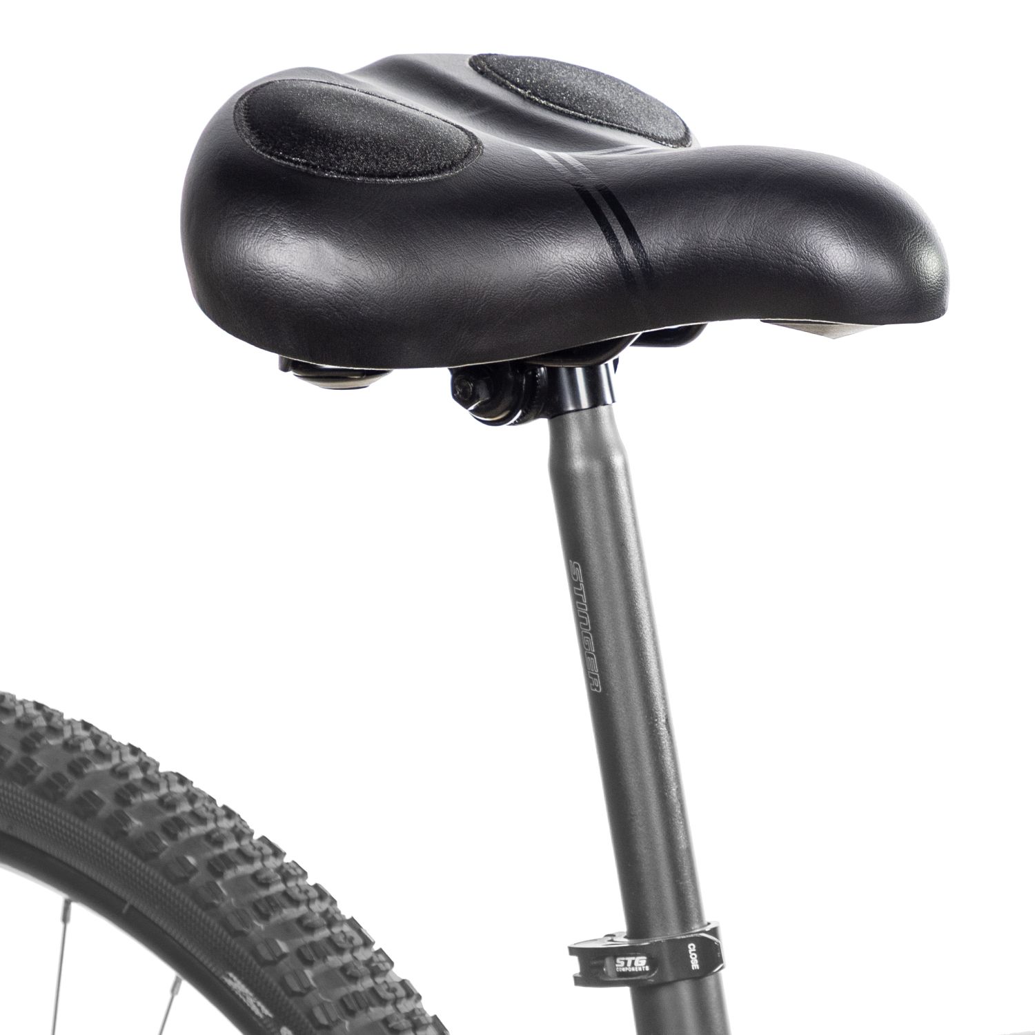 Седло STG с силиконовыми вставками, черный