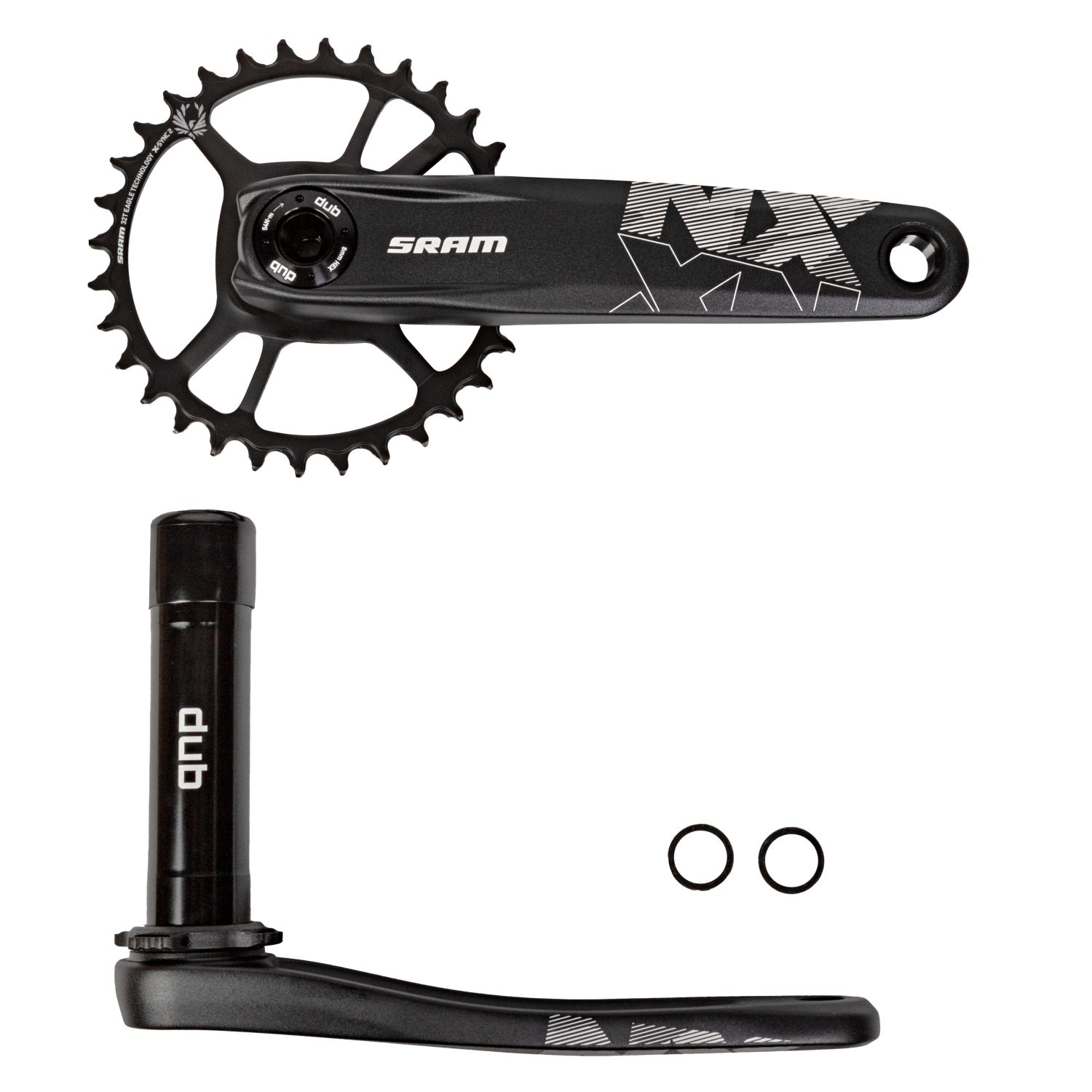 Шатуны SRAM NX Eagle, DUB, Boost, 34T, 175mm, черный, черный