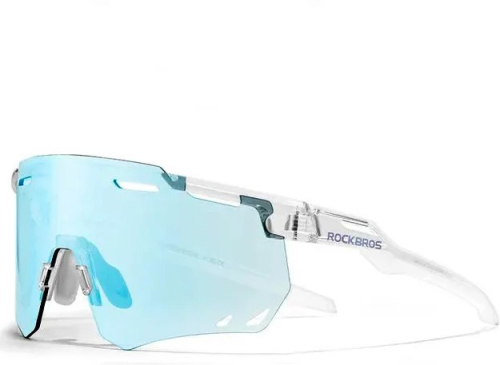 Очки велосипедные ROCKBROS, фотохромные в прозрачной оправе, с синими перфорированными линзами, RB_14110013007