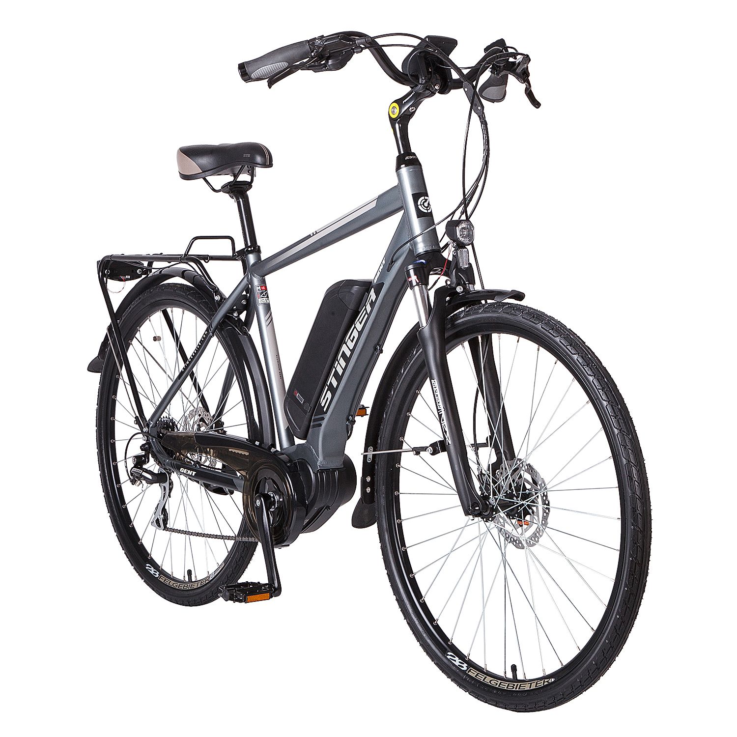 Электровелосипед Stinger 28" Gent (2017), рама 20" (175-185 см), серый Электровелосипед Stinger 28" Gent (2017), рама 20" (175-185 см), серый