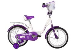 Велосипед Novatrack Butterfly 16" (2023), рама 10.5" (98-110 см), фиолетовый Велосипед Novatrack Butterfly 16" (2023), рама 10.5" (98-110 см), фиолетовый