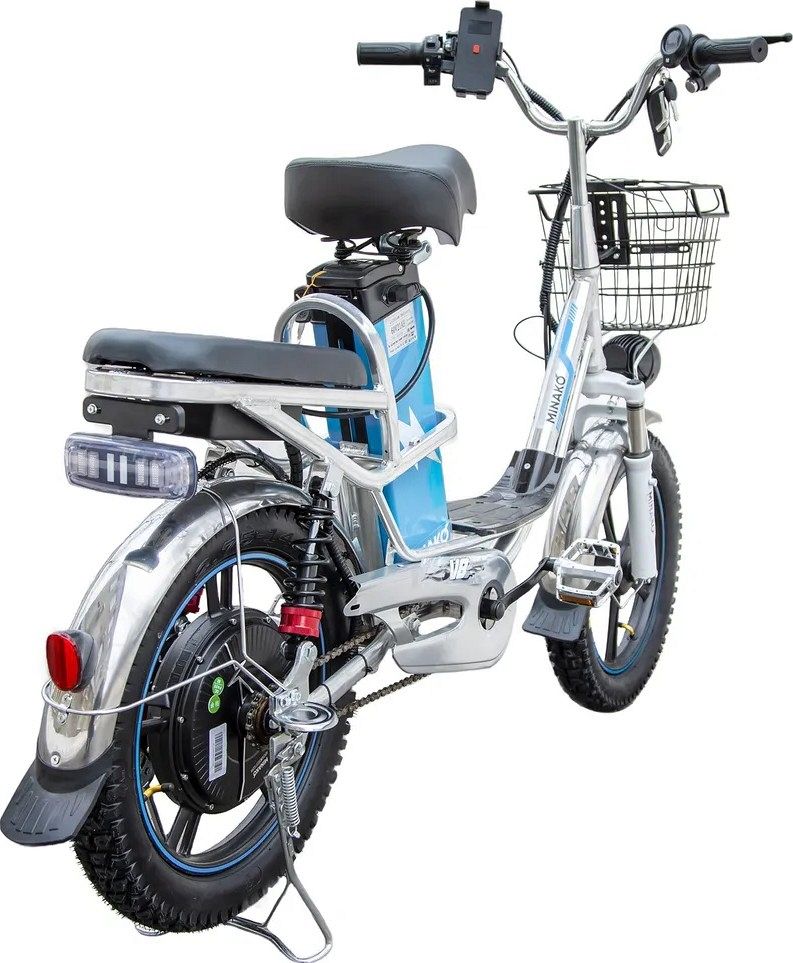 Электровелосипед Minako V8 Eco 12ah, серебристый Электровелосипед Minako V8 Eco 12ah, серебристый