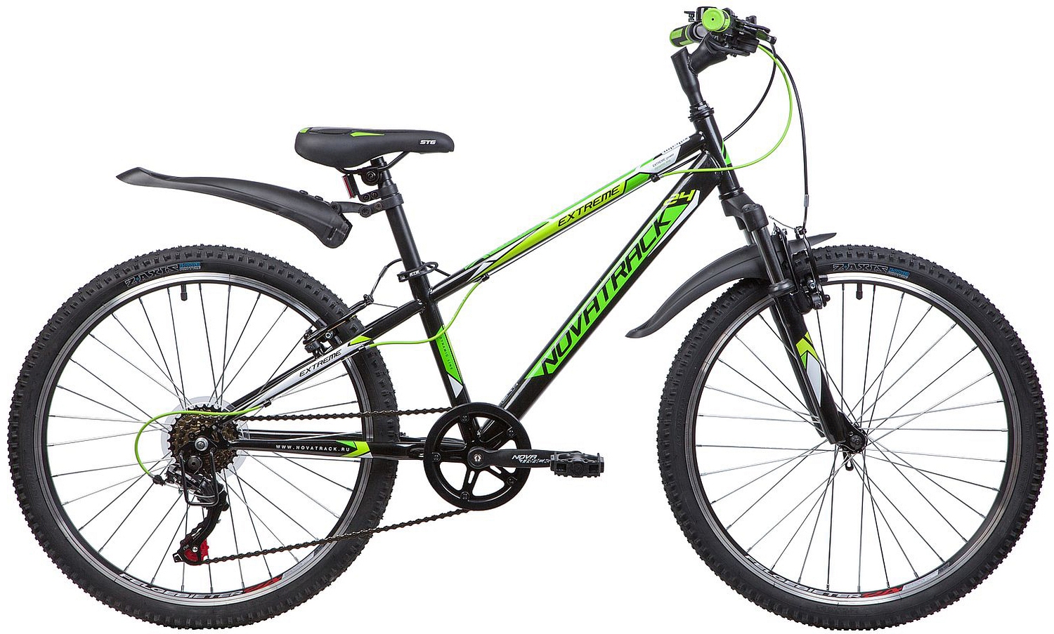Велосипед NOVATRACK EXTREME 6-spd 24" (2019), рама 12" (130-155 см), черный Велосипед NOVATRACK EXTREME 6-spd 24" (2019), рама 12" (130-155 см), черный