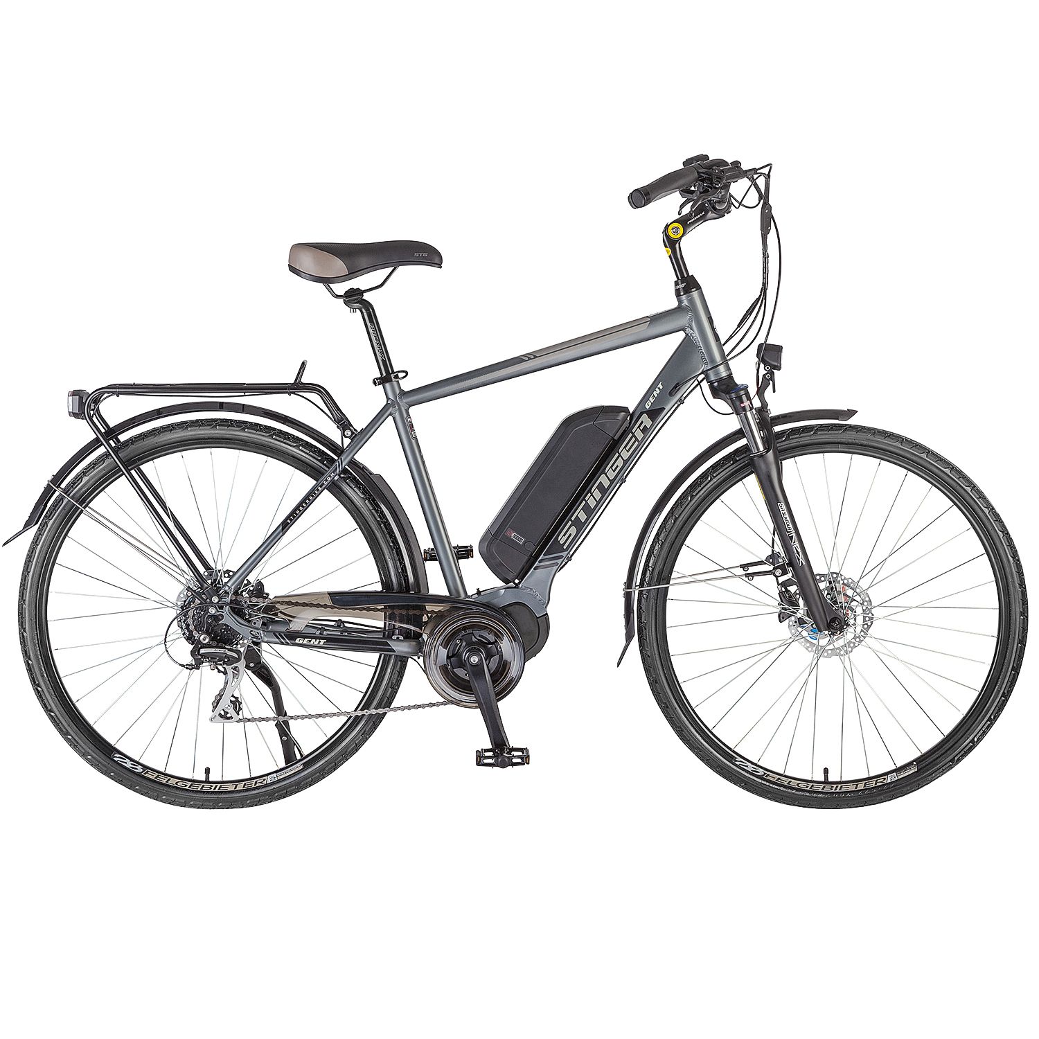 Электровелосипед Stinger 28" Gent (2017), рама 20" (175-185 см), серый Электровелосипед Stinger 28" Gent (2017), рама 20" (175-185 см), серый