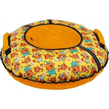 Тюбинг 70 см с рисунком Три кота, желтый