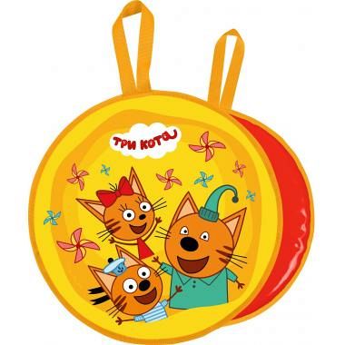 Ледянка мягкая круглая с рисунком Три кота, желтый