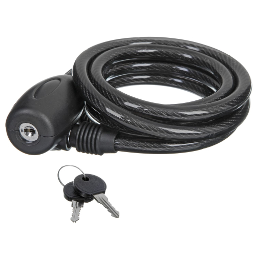 Замок STG, трос спиральный, с ключом диам.10х180см