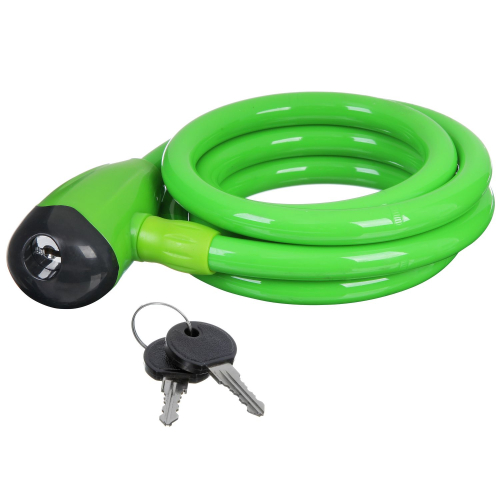 Замок STG, трос спиральный, с ключом диам.12х150см