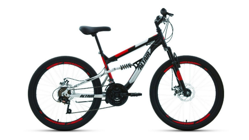 Велосипед ALTAIR MTB FS D 24" (2022), рама 15" (130-155 см), черный