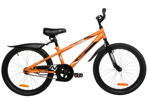 Велосипед Novatrack Juster 20" (2023), рама 12" (110-130 см), оранжевый