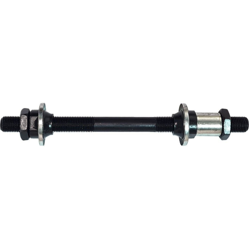 Ось задней втулки под эксцентрик с конусами и контр гайками 3/8"145мм полая чёрная