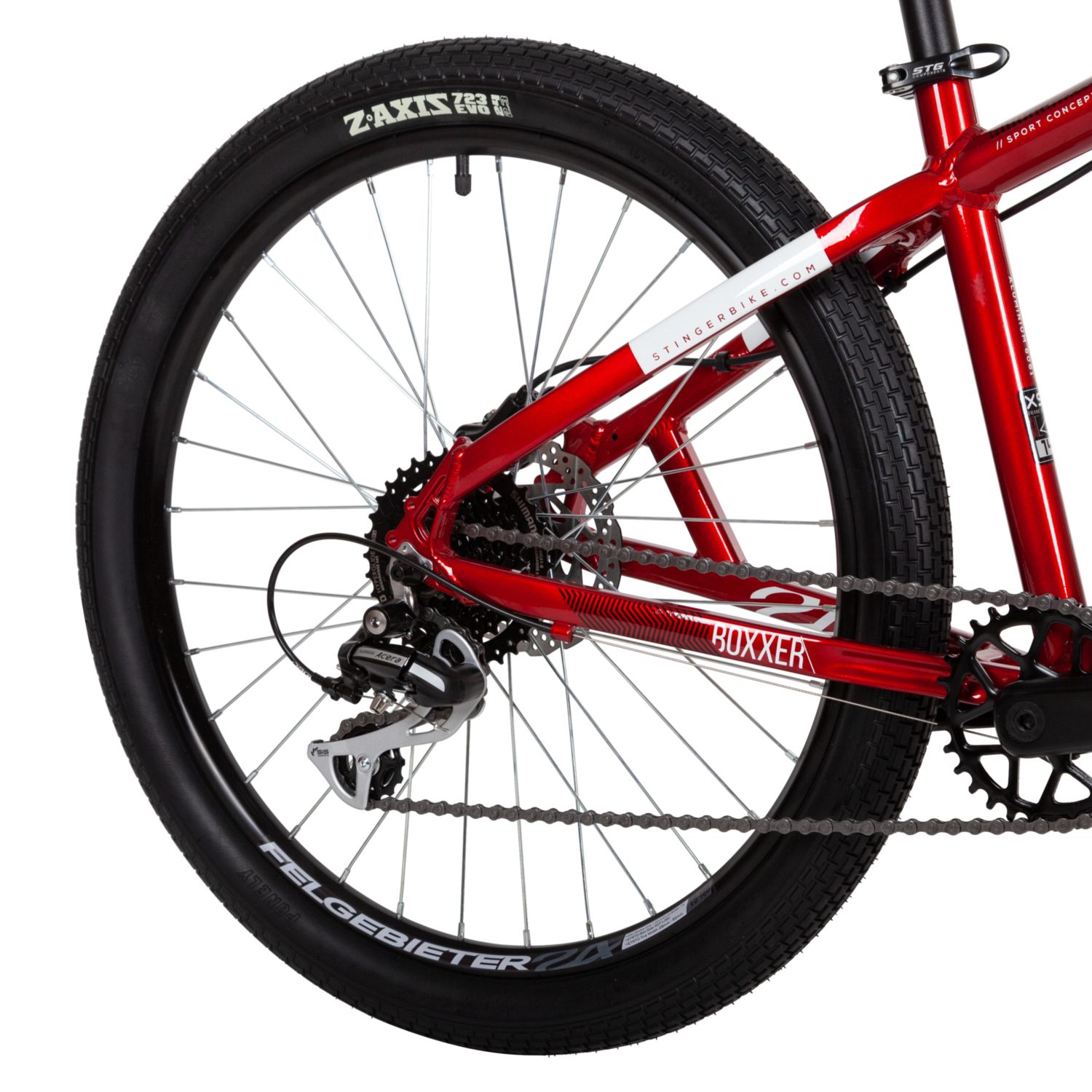 Велосипед STINGER BOXXER PRO 24" (2021), рама 14" (130-155 см), красный Велосипед STINGER BOXXER PRO 24" (2021), рама 14" (130-155 см), красный