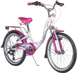 Велосипед Novatrack Angel 6.V 20" (2019), рама 10" (110-130 см), белый Велосипед Novatrack Angel 6.V 20" (2019), рама 10" (110-130 см), белый