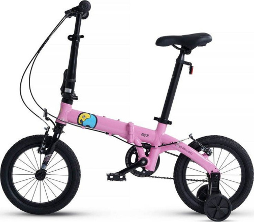 Велосипед детский складной Maxiscoo S007 Стандарт 14, розовый