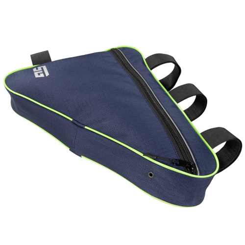 Велосумка под раму STG FB-001, размер 40х27х6 см, темно-синий-салатовый