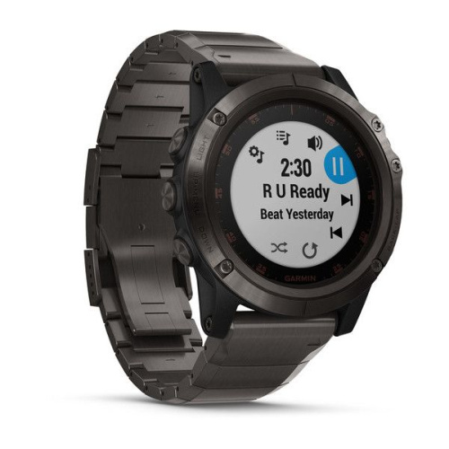 Часы GARMIN Fenix 5x Plus Sapphire (Carbon Gray Titanium/DLC Titanium Band)