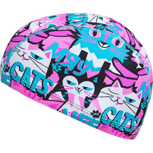 Шапочка юниорская текстильная Mad Wave Kitten, голубой