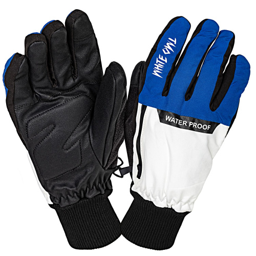 Перчатки зимние White Owl 09-1549, утепленные, с кормашком, синий-белый