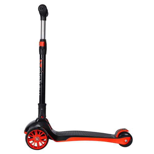 Самокат детский Novatrack Rainbow 120 BB (2025) со светящимися колёсами, черный-красный