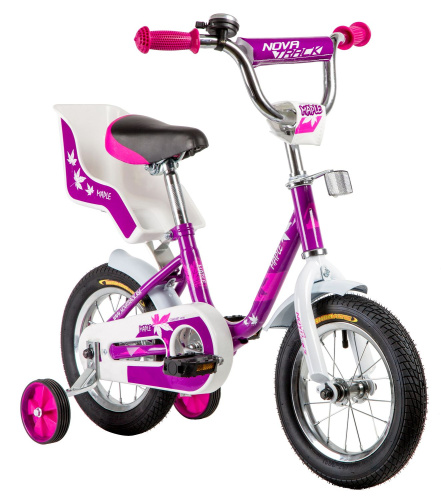 Велосипед NOVATRACK MAPLE 12" (2019), рама 8.5" (92-98 см), сиреневый