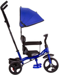 Велосипед трехколесный Pilot PT1, с ручкой управления (92-98 см), синий