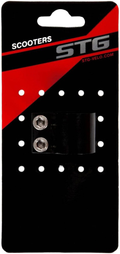 Зажим STG Х105186, 28.6 мм для рулей самокатов, с болтами, черный