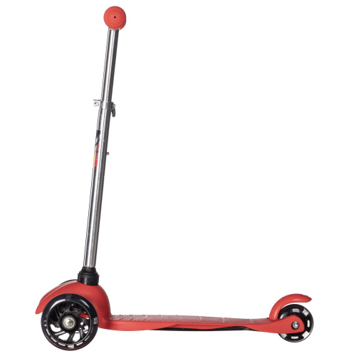 Самокат детский Novatrack Disco-kids Basic (2025) со светящимися колёсами, красный