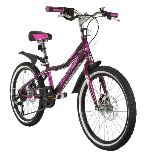 Велосипед NOVATRACK ALICE Disc 20" (2021) (110-130 см), фиолетовый