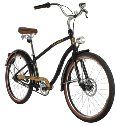 Велосипед STINGER CRUISER Man 7spd 26" (2021), рама 18" (165-175 см), черный Велосипед STINGER CRUISER Man 7spd 26" (2021), рама 18" (165-175 см), черный