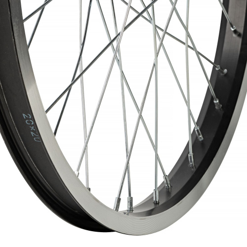 Колесо заднее 20" для BMX, двойной алюм. обод 36H, алюм. втулка, ось 14х175 мм, 9Т, черный