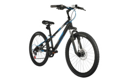 Велосипед FOXX DIFFER 24" DISC (2021), рама 11" (130-155 см), черный