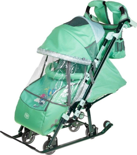 Санки-коляска комбинированная "Ника детям 7-4", НД7-4/2, мятный